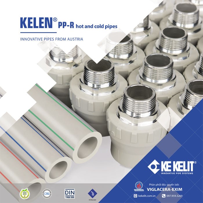 Hệ thống ống nước nóng lạnh KELEN PP-R đến từ Cộng hòa Áo